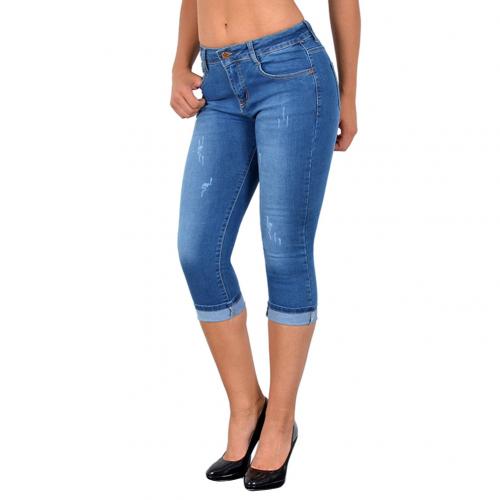 Bonusbiw 2025 New Summer Women Knee Length Denim Pants High Waist Skinny Jeans Slim Stretch Seamless Printed Leggings Shorts Pants