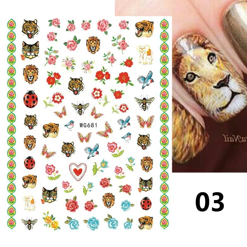 Black 3D Leopard Nail Stickers White Milk Cow Nail Design Snake Prints Sliders Animal Skins Foils Zebra Pattern Manicures Decor-Nail Inspo