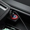 Car Charger Dual USB LED Light Cigarette Lighter Socket QC 3.0 Digital Voltmeter