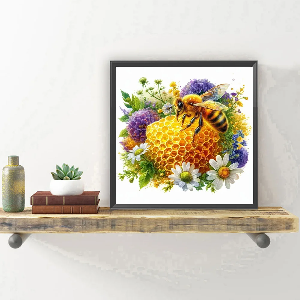 Diamond Painting - Full Round Drill - Flower Bee(Canvas|30*30cm)