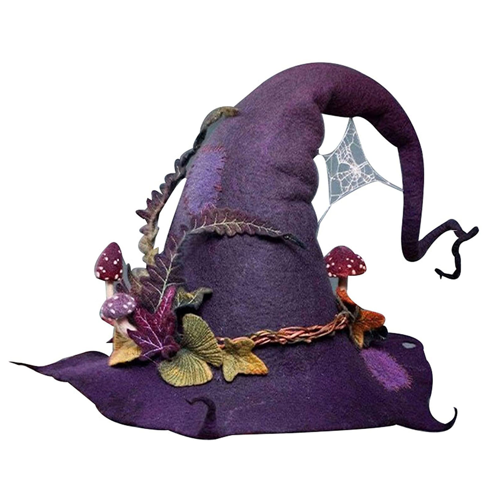 Halloween Party Felt Witch Hat Adjustable Party Witch Hat Prop (Purple)