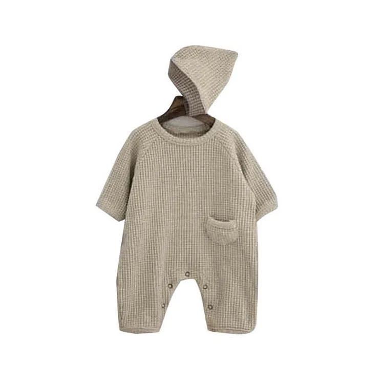 Baby Retro Simple Romper with Hat