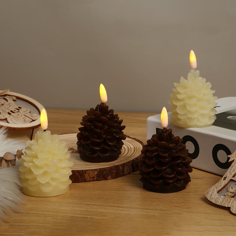 Costeam 110ml Flameless Snow Lantern Candle - Battery Operated Christmas Candles Realistic Snow Effect Elegant Led Snow Light Holiday Home Decor