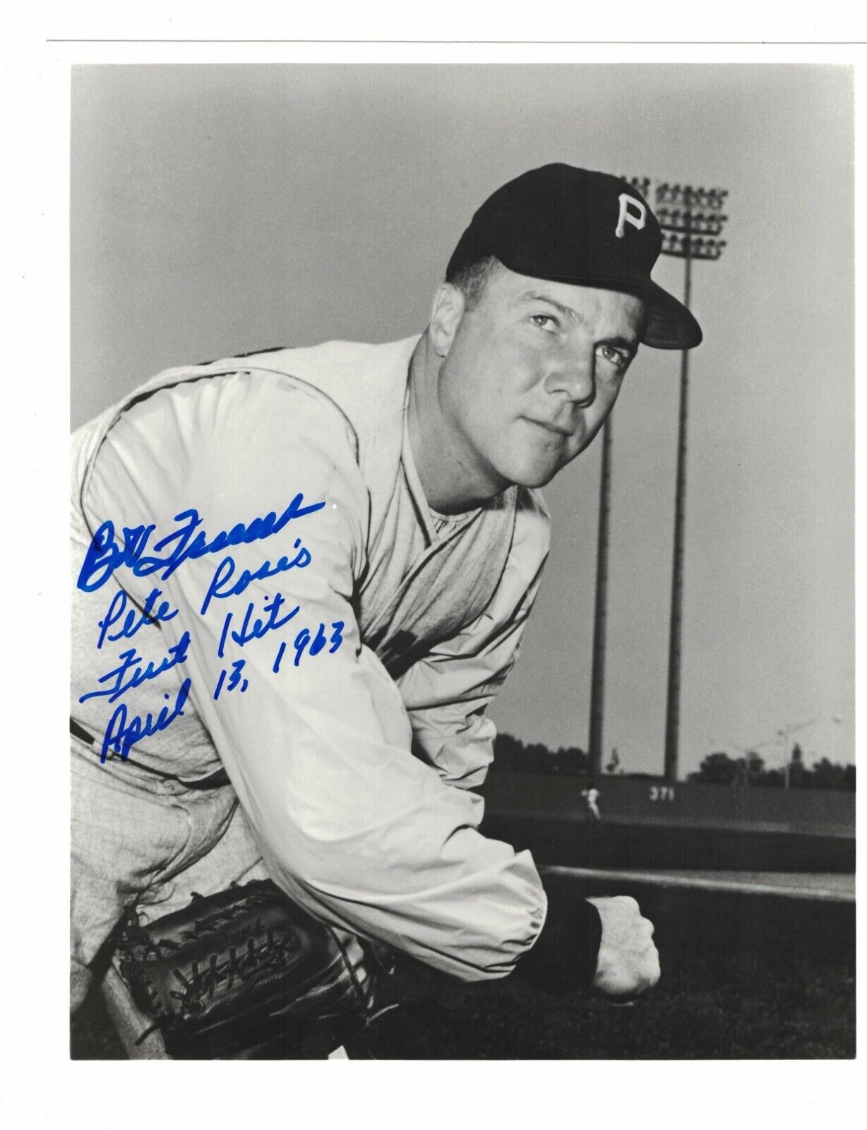 Bob Friend Pittsburgh Pirates Inscribed Signed 8 x 10