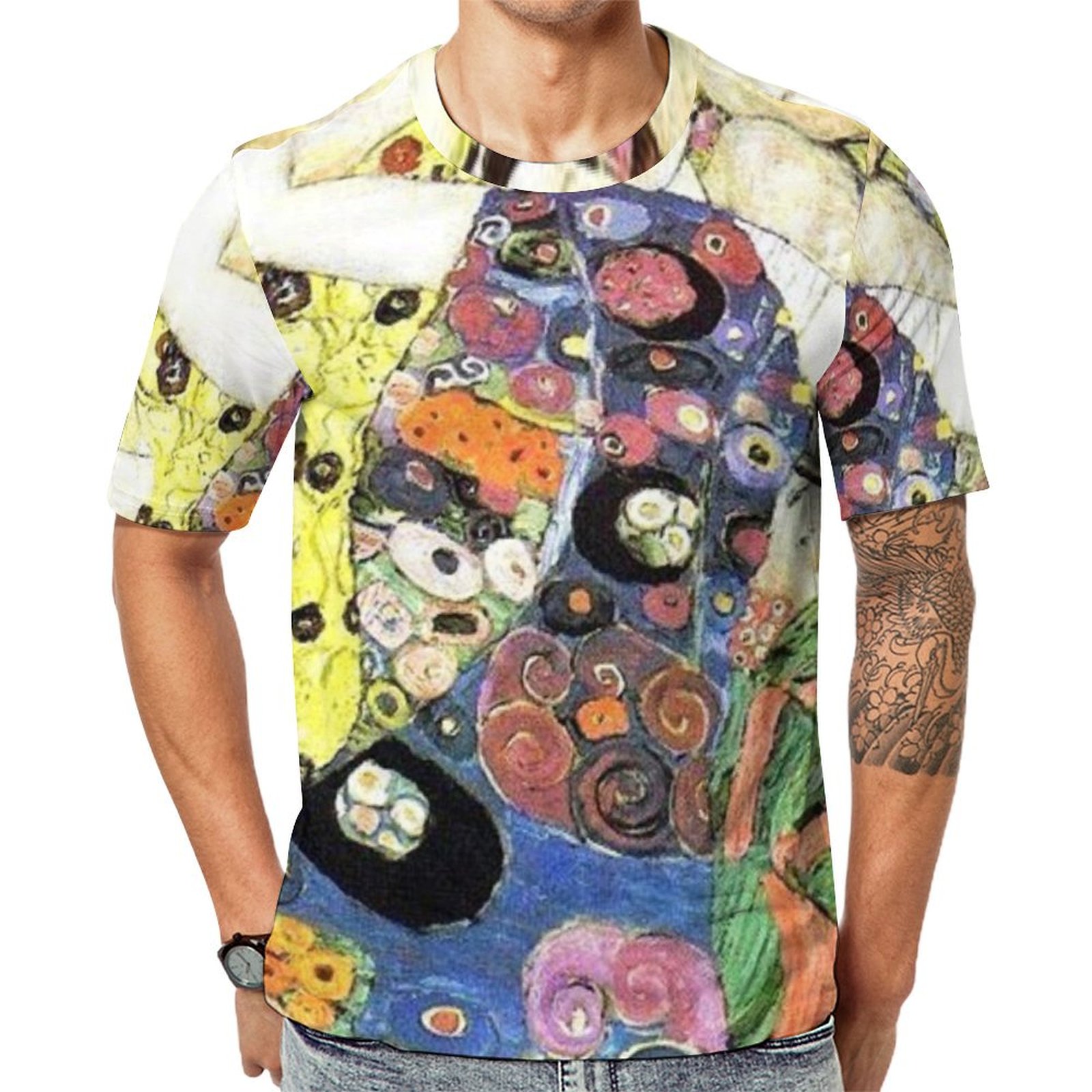 Gustav Klimt Die Jungfrauen Short Sleeve Print Unisex Tshirt Summer Casual Tees for Men and Women Coolcoshirts