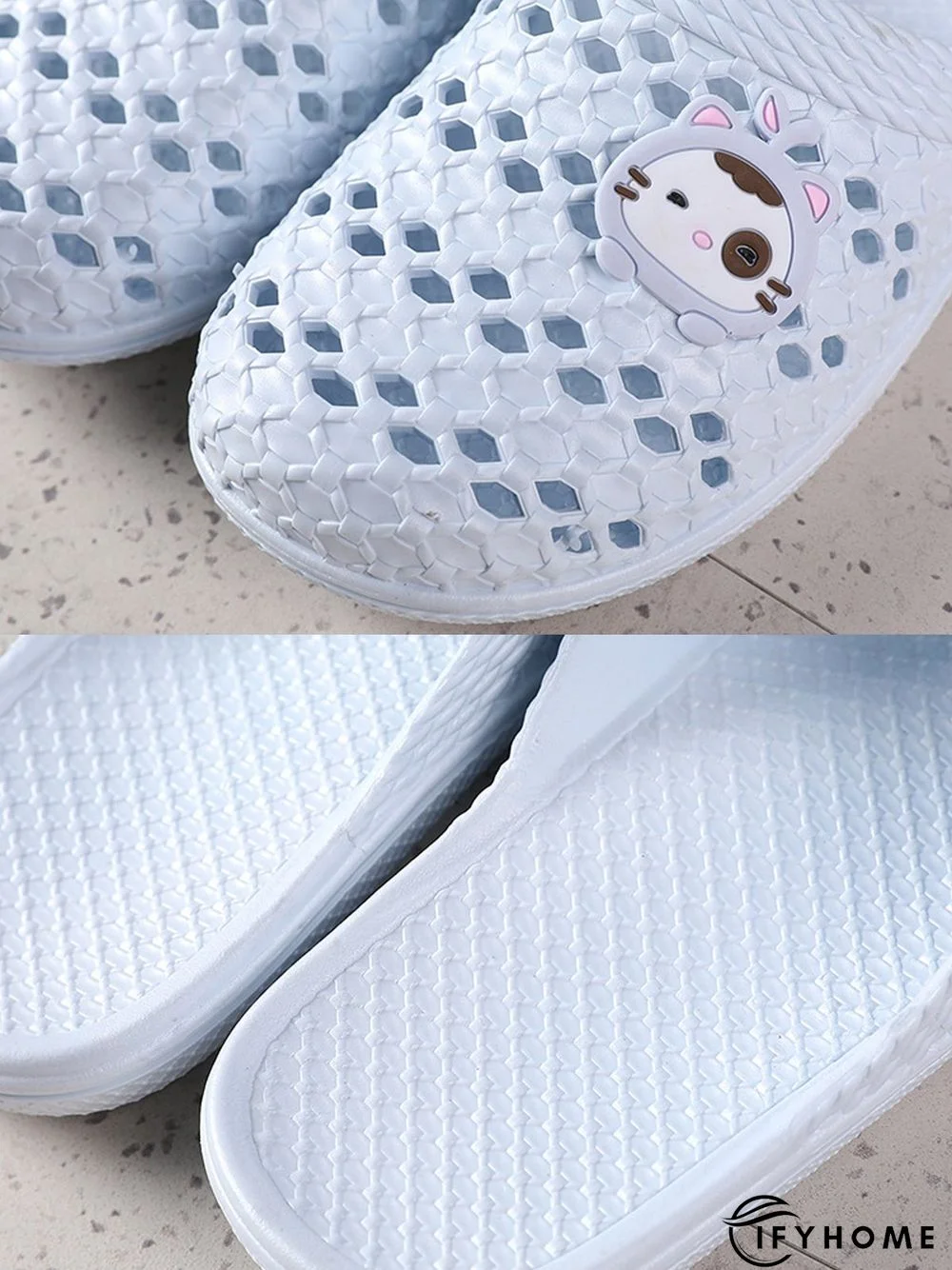 Casual Cartoon Cat Hollow out Bathroom Slippers | IFYHOME