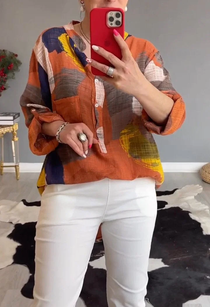 V-neck Floral Top
