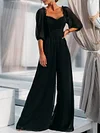 Empire Half Sleeves Wide Leg Jumpsuits