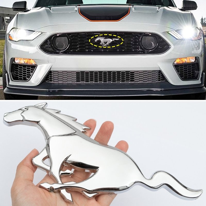 For Mustang 2015-2021 Fastback Mach 1 Shelby Metal Front Grill Horse Emblem voiturehub dxncar