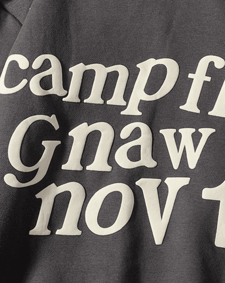 Brownm Letters Printed Long Sleeve Hoodie