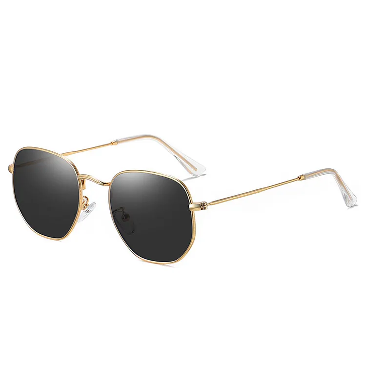 Unisex Hexagon Metal Sunglasses