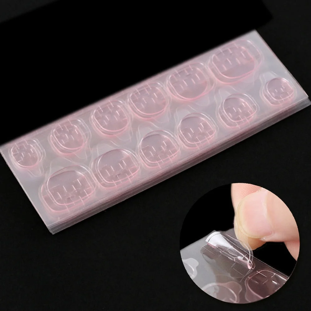 1/3/5 Sheets Transparent Pink Self Adhesive Sticker For Nails DIY Jelly Glue Sticker Nail Art Tape Full Cover Manicure Tool-Nail Inspo