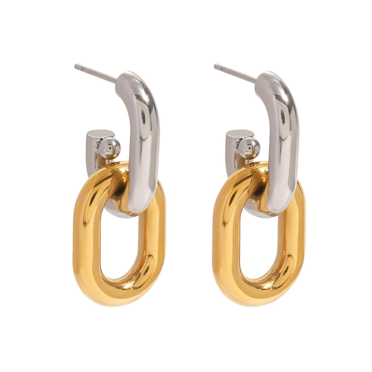 Jie Ding Stainless Steel Color Matching Geometric Earrings Ins Earrings Titanium Steel Earring