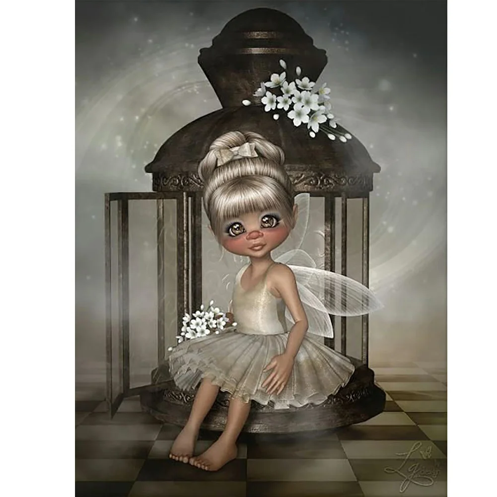 Diamond Painting - Full Round/Square Drill - Little Doll Girl(30*40 - 50*60cm)