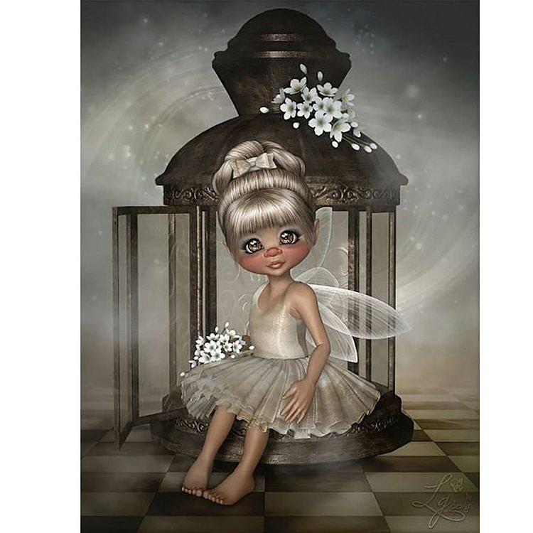 Everydayedeals Peinture au diamant - Perceuse complète - Little Doll Girl
