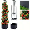 4 Tier Planter Stake Tower with Trellis Tomato Cage Self Watering Indoor Outdoor