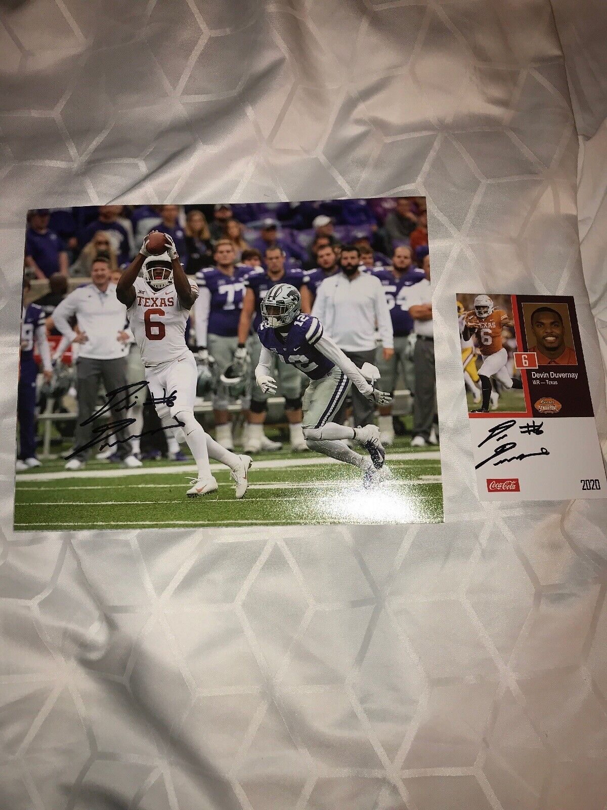 Devin Duvernay Texas Longhorns signed autographed 8x10 football Photo Poster painting & CARD