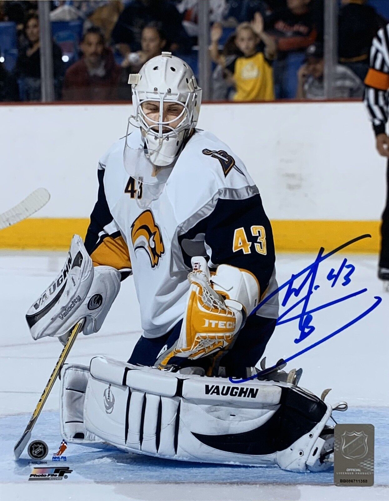 Martin Biron Buffalo Sabres Goaltender Autographed 8x10 Pose #1