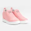 Women Faux Suede Wedge heel Sneakers Slip on Breathable Shoes