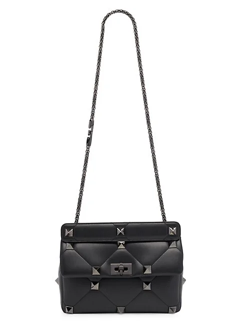 Medium Roman Stud Leather Shoulder Bag Valentino Garavani