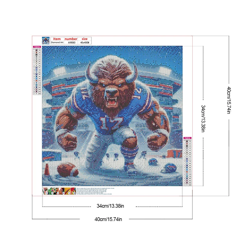 Diamond Painting - Full Round Drill - Buffalo Bills(Canvas|40*40cm)