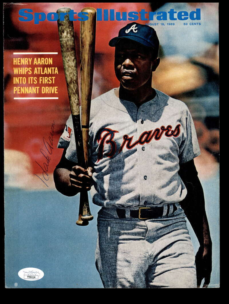 Hank Aaron JSA Cert Signed 8x10 SI Cover Photo Poster painting Autograph