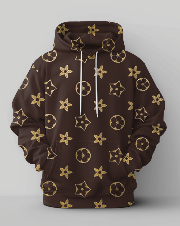 Men's Plus Size Fun Flower Prints Hoodie Suit