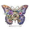 (US Local)2D DIY Butterfly Irregular Shaped Drilling Diamond Painting Clock Art Craft