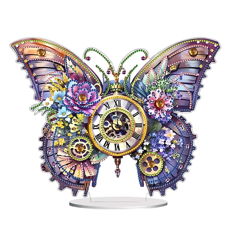 【Clock】Acrylic Special Shape Bird Diamond Art Clock Pendants Kit Diamond Painting Clock