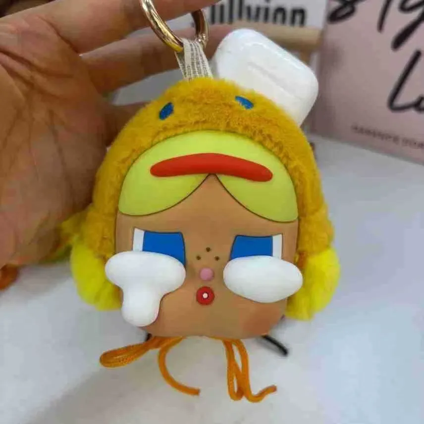 New crying baby earphone bag, vinyl face plush keychain, Southeast cross-border pendant, doll tide play series pendant batch
