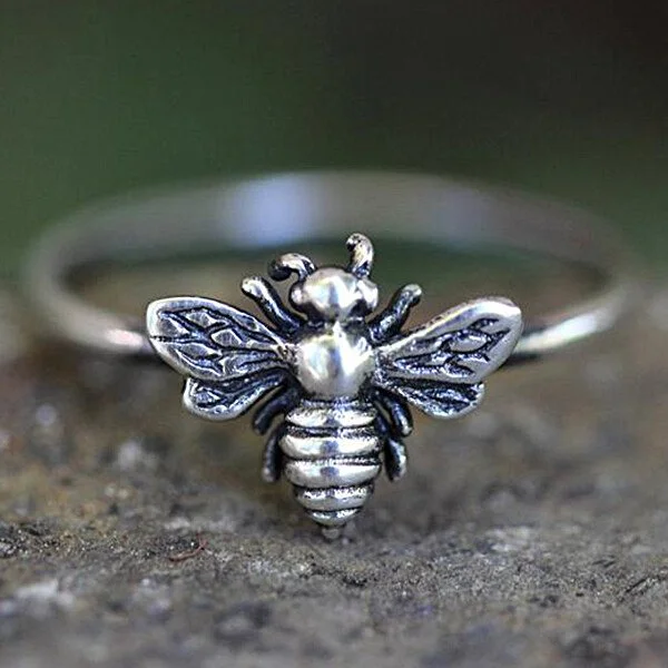 925 Handmade Silver Bee Adjustable Ring