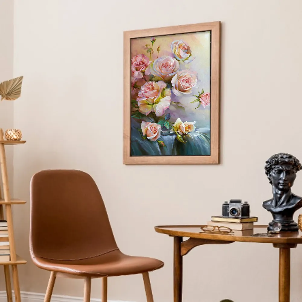DIY Stamped Cross Stitch 11CT Full Embroidery 40*50cm - Pink Roses