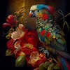 Diamond Painting-DIY Full Round Drill Flower Parrot(40*40 CM)
