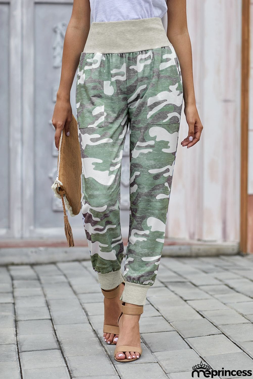 Multicolor Tie-dye Pocket Casual Pants With Slit