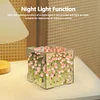 Tulip Night Light Handmade DIY Magic Cube Tulips Flower Table Lamp and Mirror Home decor Gift