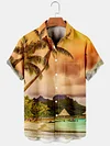 Hawaii Beach Coconut Print Men's Shirt