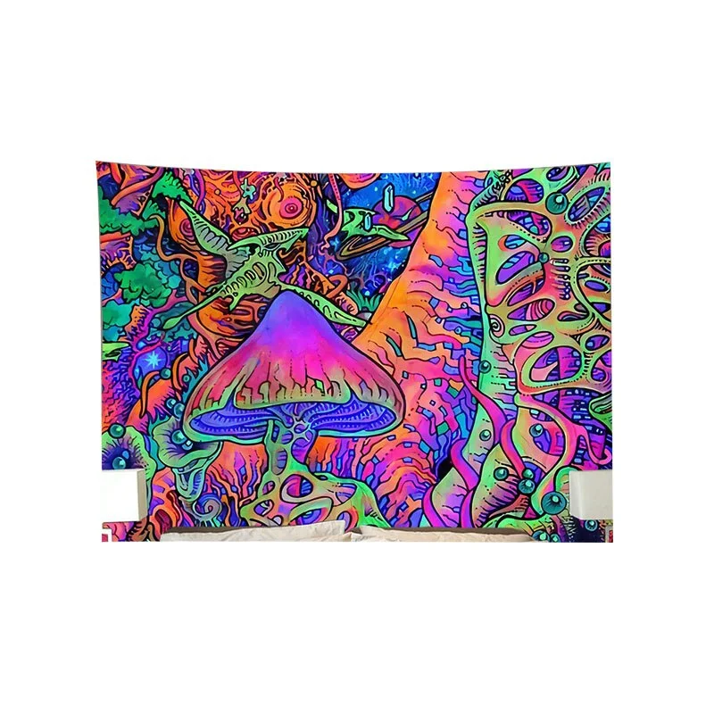 Mushroom Psychedelic Tapestry Poster Wall Hanging Room Decoration Bedroom Hippie Decor Nordic Art Wall Hanging Cloth