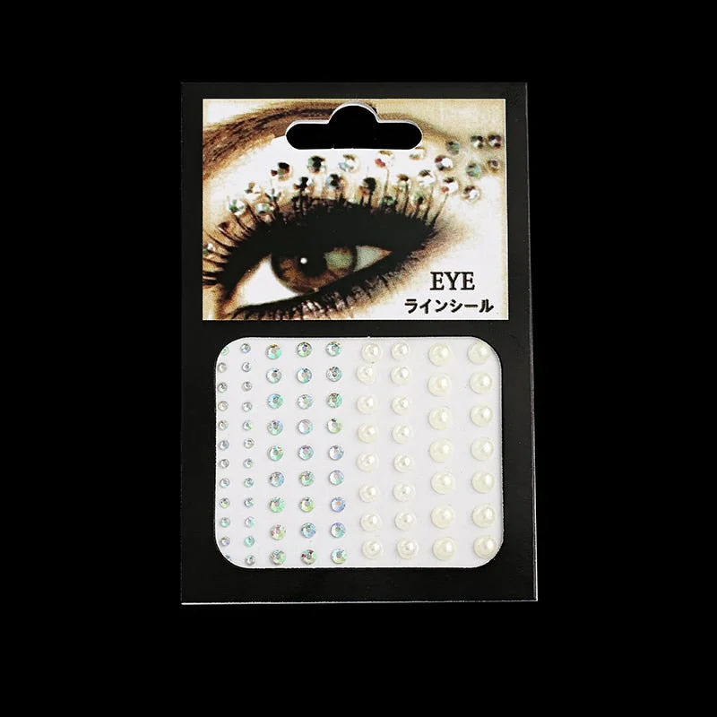 2021 Fashion Women Tattoo Diamond Makeup Eyeliner Eyeshadow Face Sticker Jewel Eyes Makeup Crystal Eyes Sticker