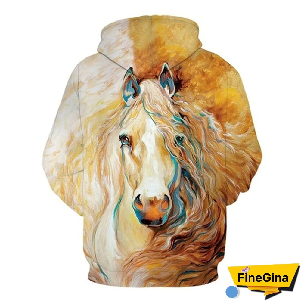 Fashion Sweatshirt Men/Women 3D Horse Print Hoodies Unisex Sweatshirts Streetwear Pullovers Tops XS-5XL Plus Size