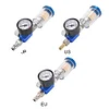 Air Pressure Regulator Gauge & Mini Inline Air Filter Separator JP/EU/US Adapter