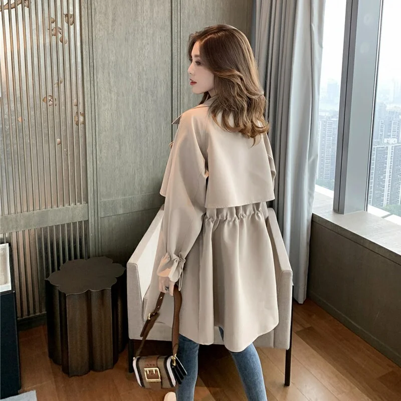 Nncharge Women Windbreaker Spring Autumn Classic Trench Coat Casual Thin Female Overcoat Long Coat Female Slim Outwear Coats