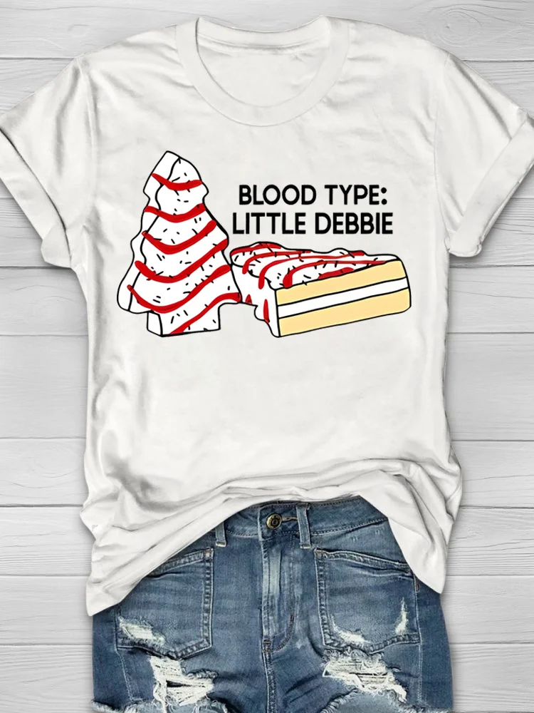 Pupiloves  Blood Type Little Debbie T-Shirt