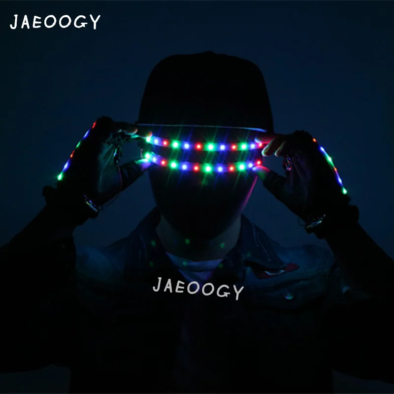 Wholesale Creative LED Color Gloves Vibrato Luminous Glasses Music Festival Bar Nightclub Performance Fluorescent Dance Props