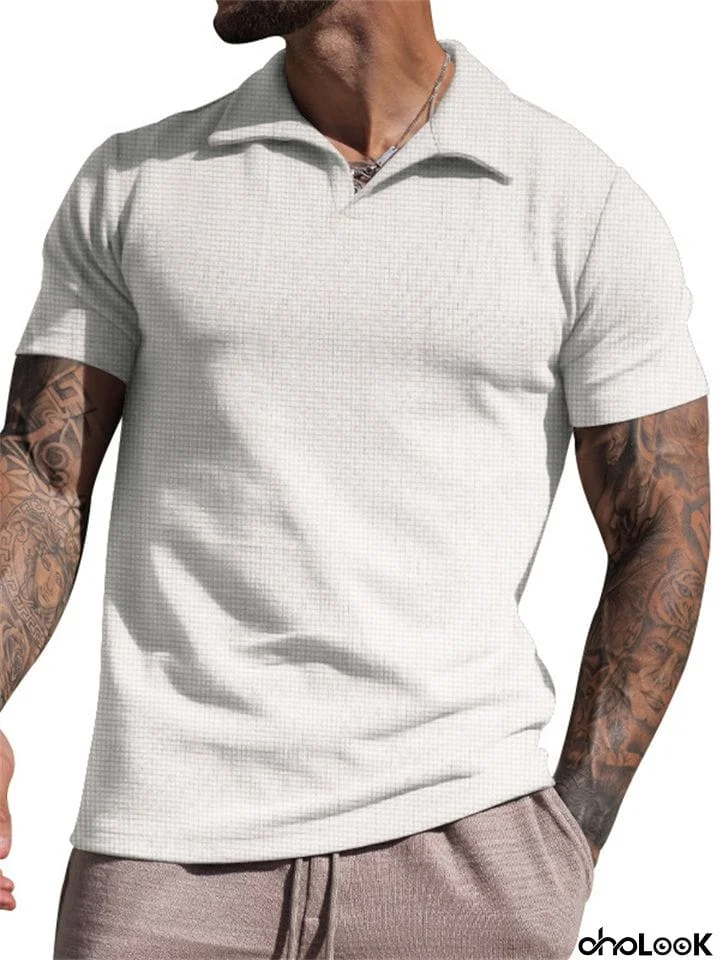 Short Sleeve Mens Waffle Shirts