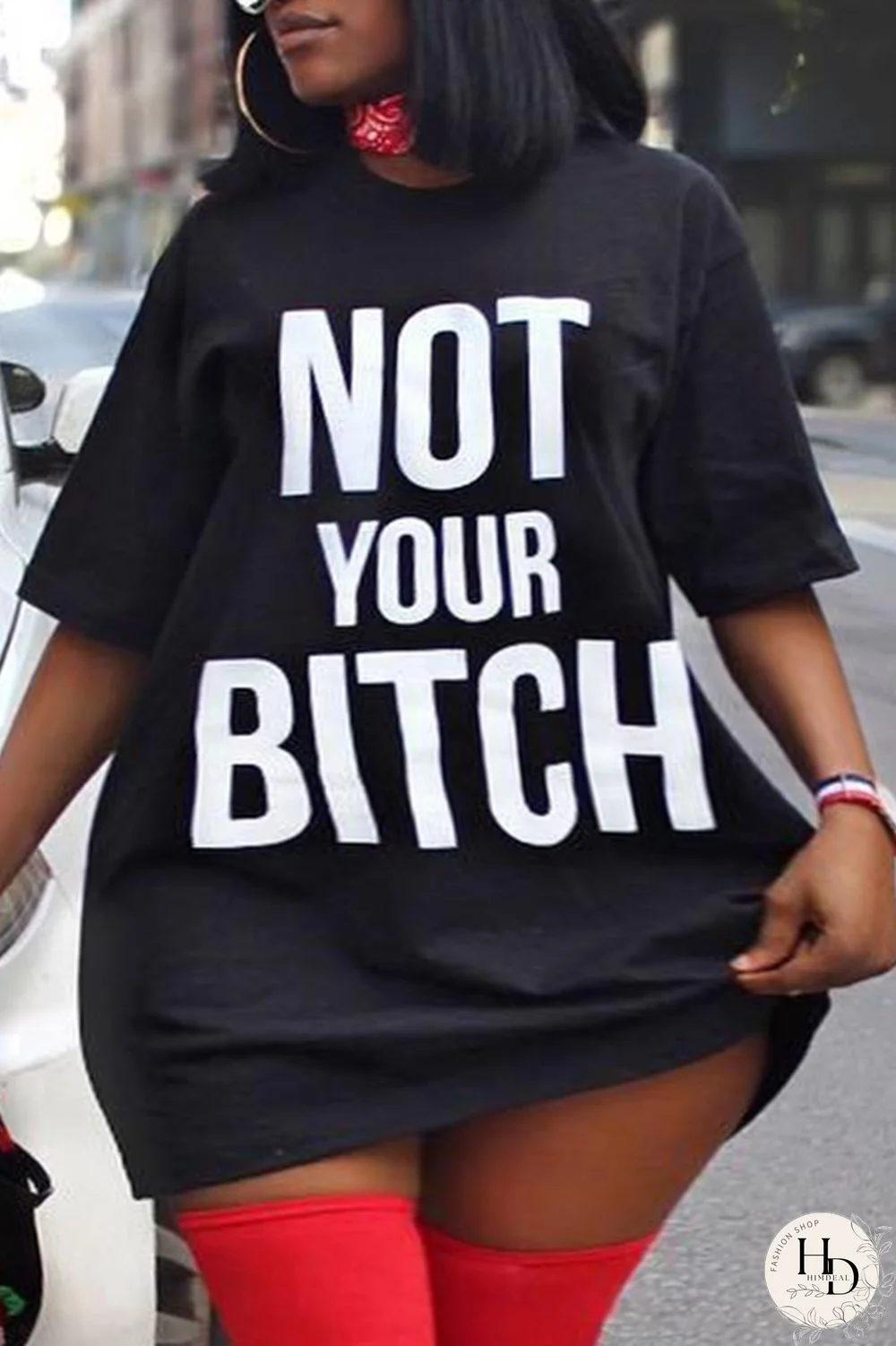 Blue Fashion Sexy Street Letter Print Printing O Neck Plus Size Dresses