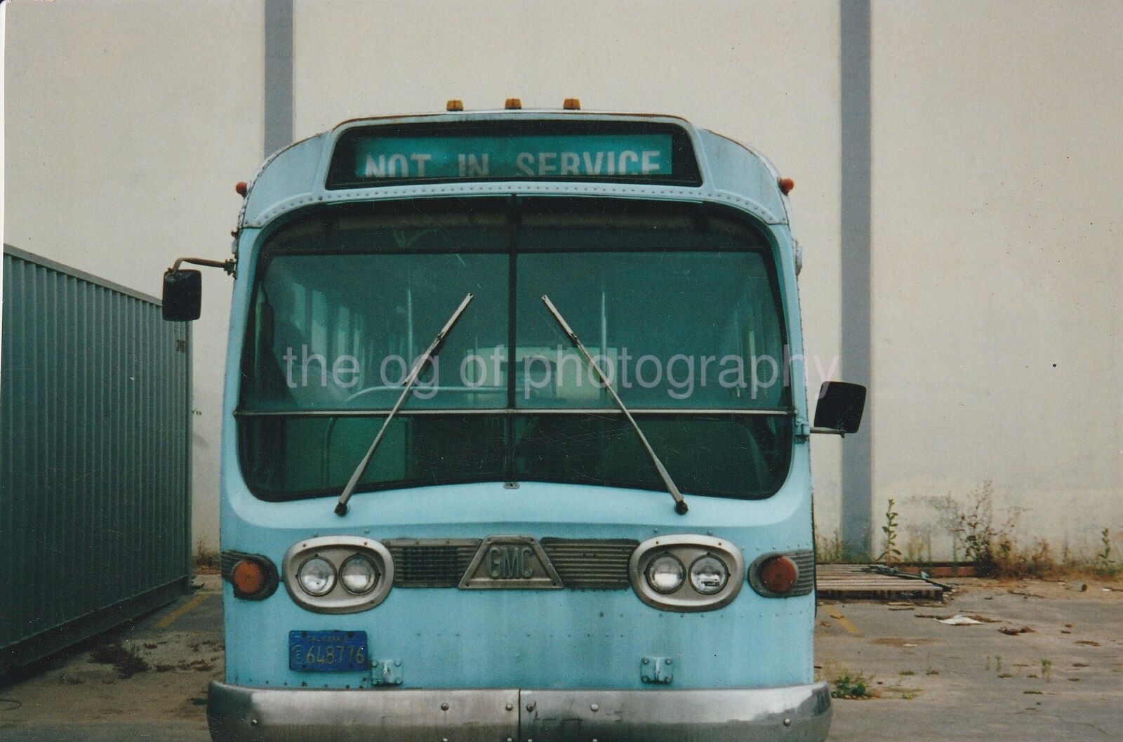 OLD BUS Not In Service FOUND Photo Poster painting ColorOriginal VINTAGE 811 20 J