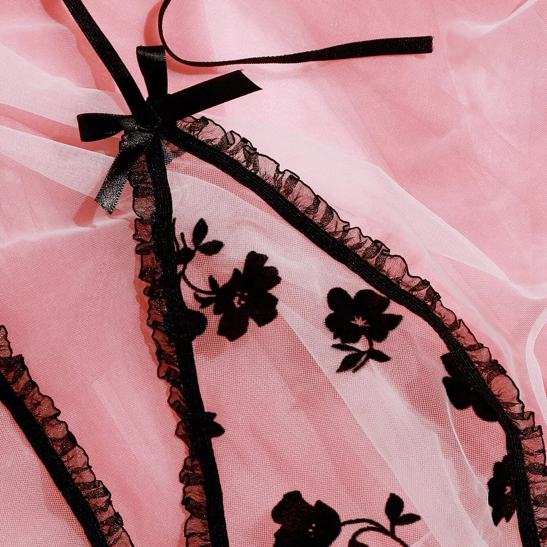 Billionm Plus Size Sexy Lingerie Women's Underwear Bow Tie Deep V Lace Sexy Teddies Porno Erotic Costumes Sex Transparent Lingerie Woman