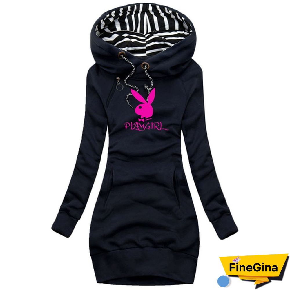 Women Fashion Hooded Sweater Dress Autumn And Winter Long Sleeve Hoodie Dress Slim Fit Pullovers Sweatshirt Dress