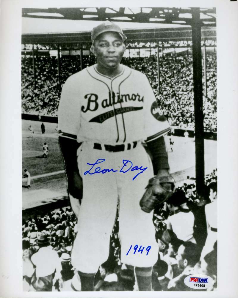 Leon Day Psa Dna Coa Hand Signed 8x10 Negro Lea Photo Poster painting Autograph