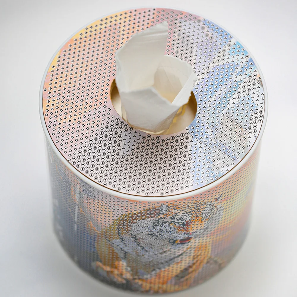Tiger DIY Diamond Painting Handmade Tissue Holder Rhinestones Crystal Tissue Box